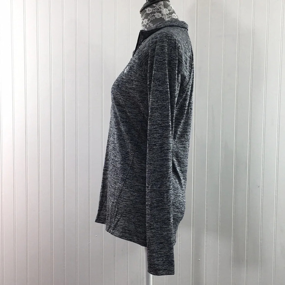 Under Armour Gray Black Space Dye Quarter Zip Pullover Top Women's Medium Loose - Picture 6 of 12